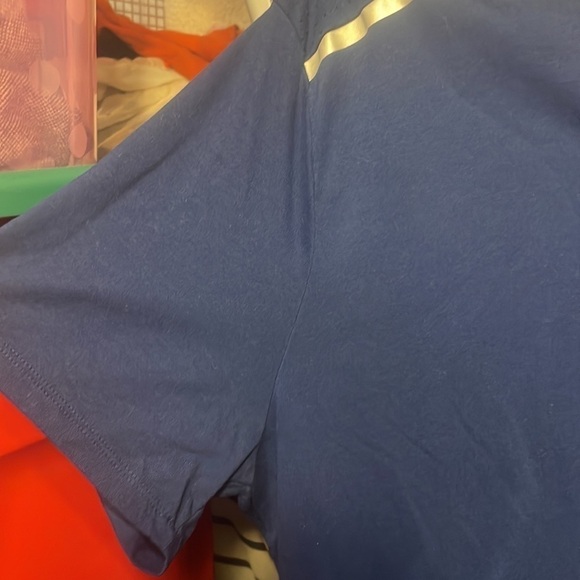 NIKE Running Dri Fit Dark Purple/Blue Workout Athletic Short Sleeve Tee - Picture 6 of 12